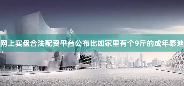 网上实盘合法配资平台公布比如家里有个9斤的成年泰迪