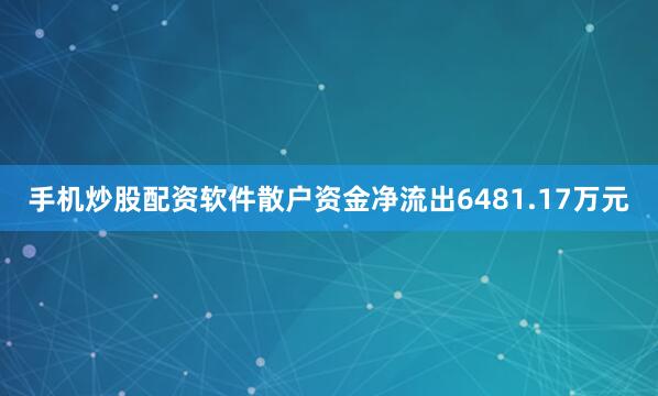 手机炒股配资软件散户资金净流出6481.17万元